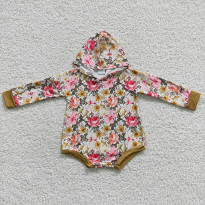 Floral Hoodie Girls Fall Romper