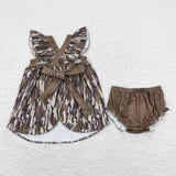 Camo Brown Ruffles Girls Bummies Sets