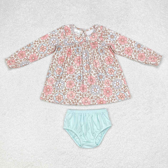 Floral Doll Collar Girls Bummies Sets