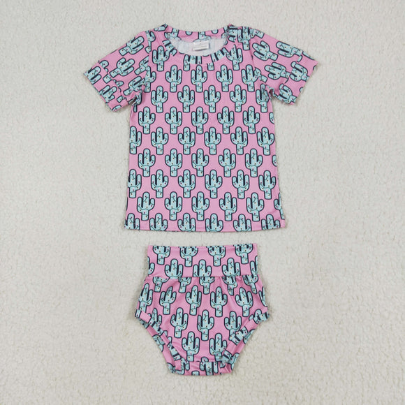 Cactus Pink Girls Bummies Sets