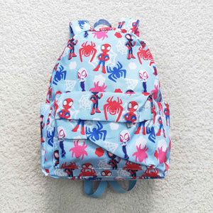 Cartoon Heroes Sky Blue Backpack