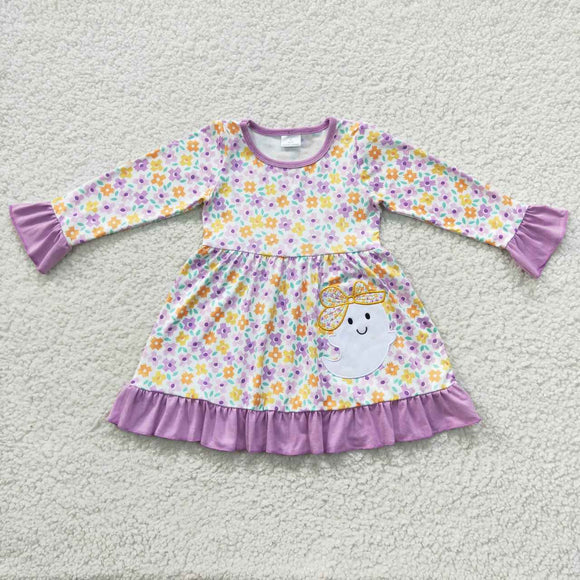 Floral Ghost Purple Girls Halloween Dress