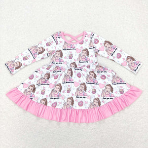 (3-6M--5-6T) Ms. Rachel Heart Pink White Girls Valentines Dress