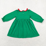 Tree Smocked Green Girls Christmas Dress