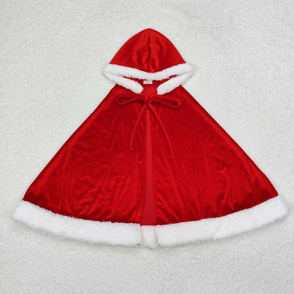 Solid Red Cloak Girls Christmas Dress