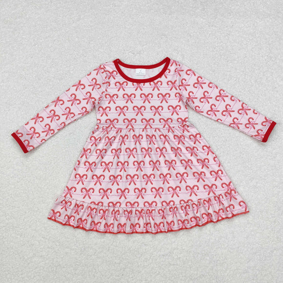 Candy Cane Pink Girls Christmas Dress