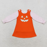 Orange Plaid Smile Pink Girls Halloween Outfits