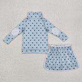 Floral Blue Athletic Shorts Girls Skirt Sets