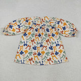 Thankful Bow Pattern Smocked Girls Thanksgiving Dress
