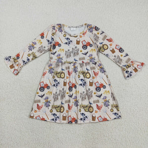 Farm Tractor Scarecrow Girls Halloween Dress