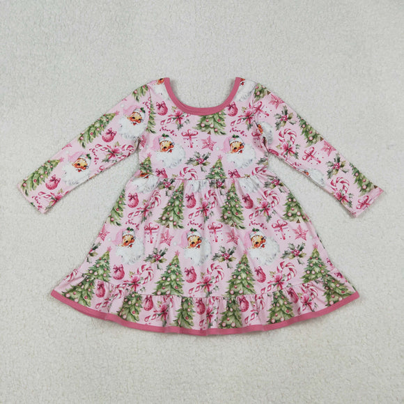 Santa Gift Pink Girls Christmas Dress
