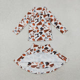 Go Team Football Orange White Athletic Shorts Girls Skirt Sets