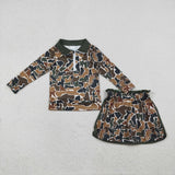 Brown Green Camo Beige Shorts Girls Skirt Sets