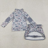 Gray Camo Shorts Girls Skirt Sets