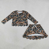 Green Brown Camo Beige Shorts Girls Skirt Sets