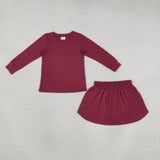 Solid Magenta Shorts Girls Skirts Sets