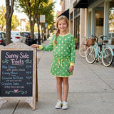 Yellow Polka Dots Green Shorts Girls Skirts Sets
