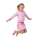 Hot Pink Polka Dots Shorts Girls Skirts Sets