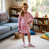 Hot Pink Polka Dots Shorts Girls Skirts Sets