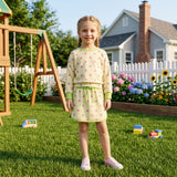 Pink Polka Dots Yellow Green Shorts Girls Skirts Sets