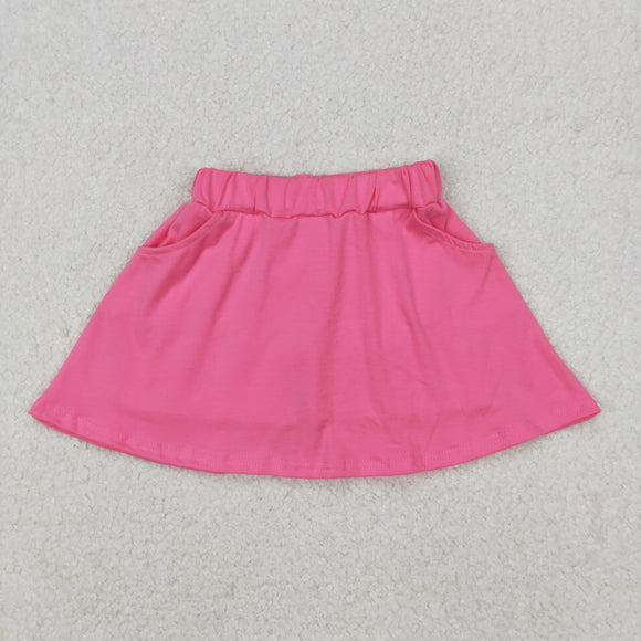 Solid Pink Shorts Girls Skirt