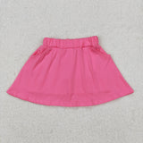 Solid Pink Shorts Girls Skirt
