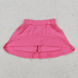 Solid Pink Shorts Girls Skirt