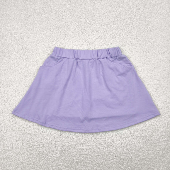 Solid Purple Shorts Girls Skirt