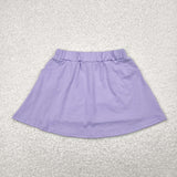 Solid Purple Shorts Girls Skirt
