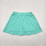 Solid Green Shorts Girls Skirt