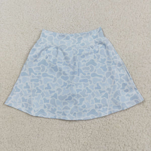 Duck Dog Camo Blue Gray Athletic Shorts Girls Skirt