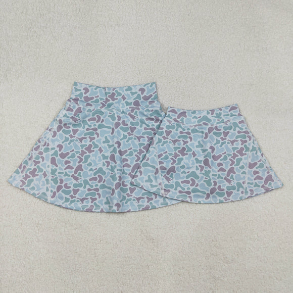 Mama Duck Dog Camo Blue Brown Athletic Shorts Adult Skirt