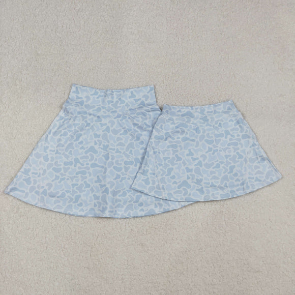 Mama Duck Dog Camo Blue Gray Athletic Shorts Adult Skirt