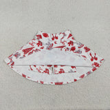 Go Team Football Red Gray White Athletic Shorts Girls Skirt