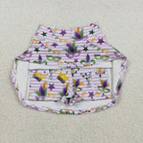 Mask Purple Stripe Athletic Shorts Skirt Girls Mardi Gras Dress