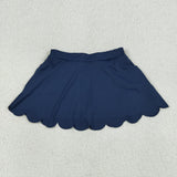 Solid Navy Ruffles Athletic Shorts Girls Skirt