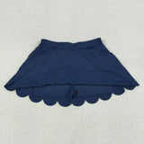 Solid Navy Ruffles Athletic Shorts Girls Skirt