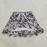 Camo Scalloped Shorts Girls Skirt