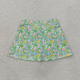 Floral Scenery Beige Athletic Shorts Girls Skirt