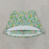 Floral Scenery Beige Athletic Shorts Girls Skirt