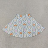 Pumpkin Leaves Bow Pattern White Athletic Shorts Girls Skirt