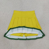 Yellow White Green Pleated Athletic Shorts Girls Skirt