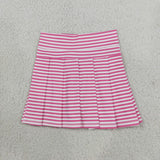 Hot Pink Stripe Pleated Athletic Shorts Girls Skirt