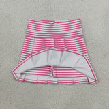Hot Pink Stripe Pleated Athletic Shorts Girls Skirt