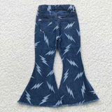 Lightning Flared Girls Jeans Pants