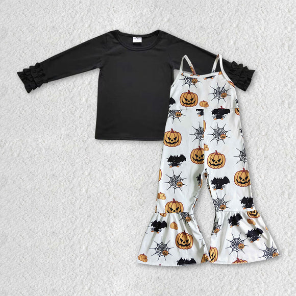 Solid Black Top Pumpkin Girls Halloween Outfits