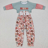 XOXO Heart Donut Jumpsuit Girls Valentines Outfits