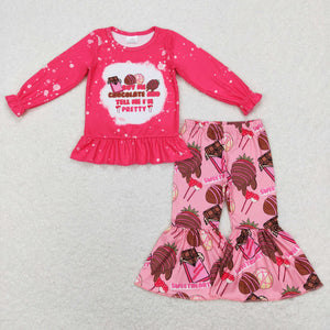 Chocolate Letters Hot Pink Girls Valentines Outfits