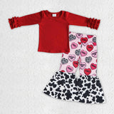 Solid Red Giddy Up Heart Pink Girls Valentines Outfits