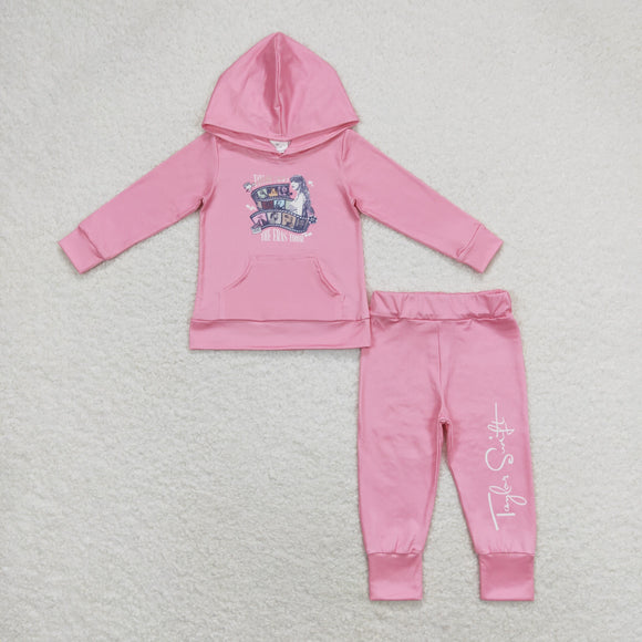 Singer Pink Girls Fall Hoodie Sets